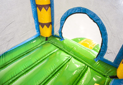 Mini castello gonfiabile multigiocatore a tema giungla con scivolo per bambini. Ordina le castelli gonfiabili online su JB Gonfiabili Italia