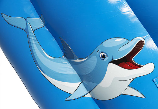 Dolphin slide super con i colori allegri, gli oggetti 3D e il simpatico ordine di stampa. Acquista ora gli scivoli gonfiabili online su JB Gonfiabili Italia