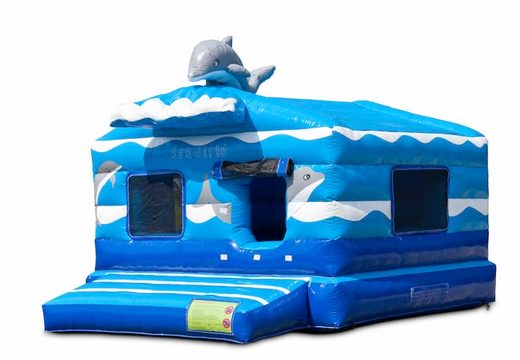 Acquista un grande castello gonfiabile per giochi al coperto con palline blu nel tema del mondo marino, per bambini. Ordina gonfiabili per bambini online su JB Gonfiabili Italia
